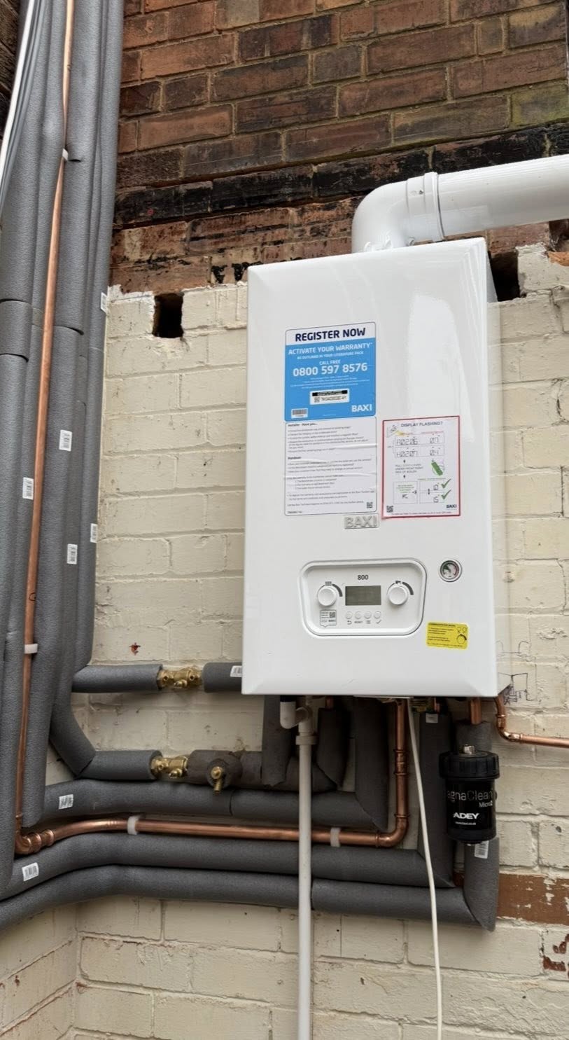 Baxi 800 boiler installed by KAS Energy with full central heating upgrade ahead of winter in Derbyshire