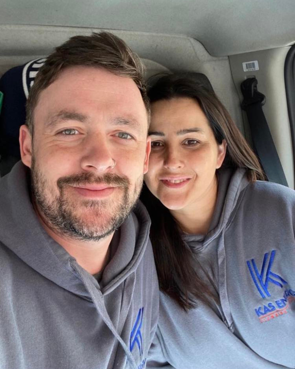 Kim and Sam, owners of KAS Energy plumbing and heating in Alfreton