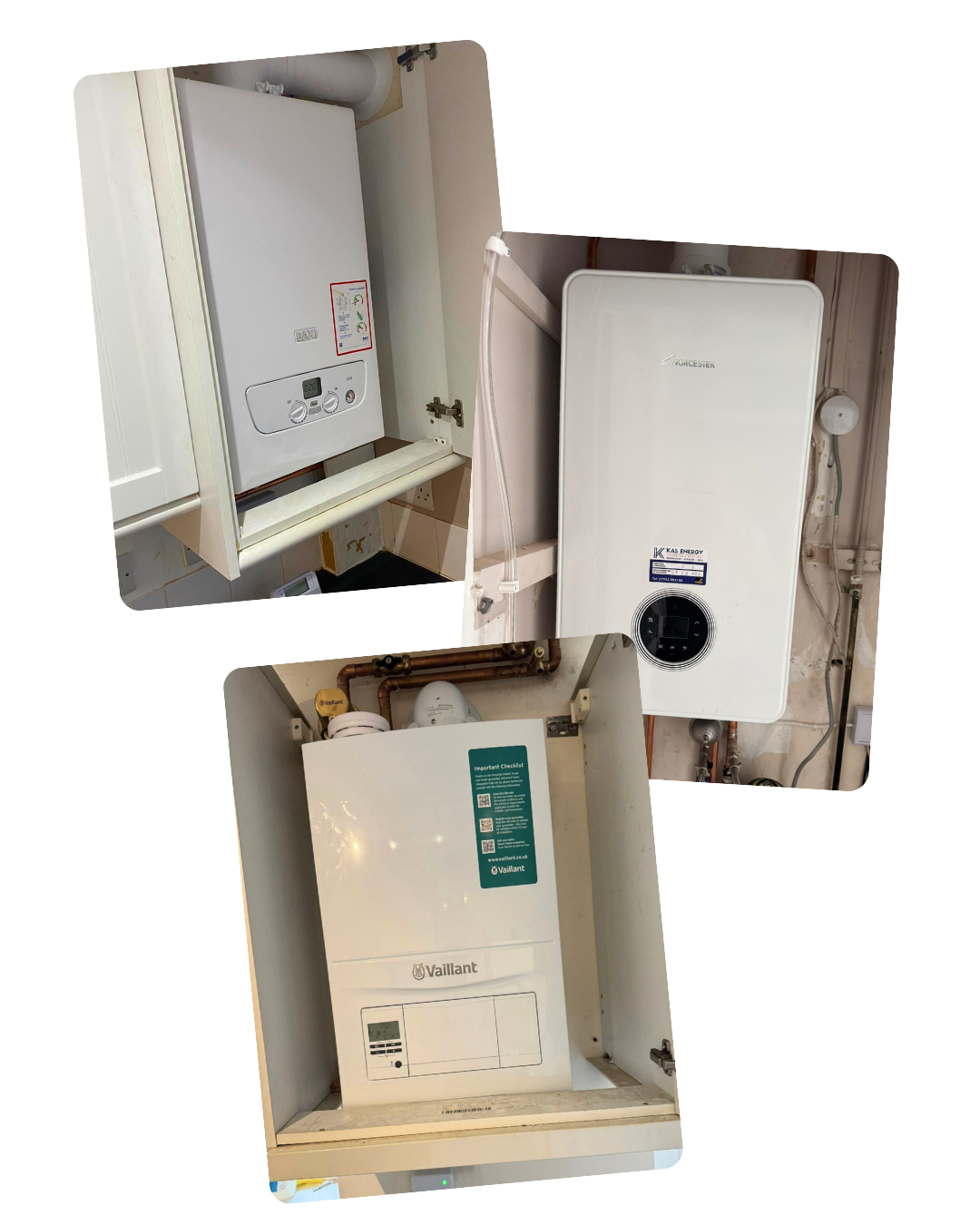 Baxi, Worcester and Vaillant boilers installed by KAS Energy